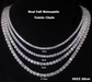 Certified 3/4/5mm moissanite necklace and bracelet set in sterling silver