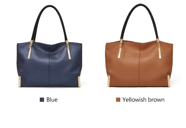 Leather Tote Bag – Soft Casual Shoulder Handbag for Women - Samanta Factory