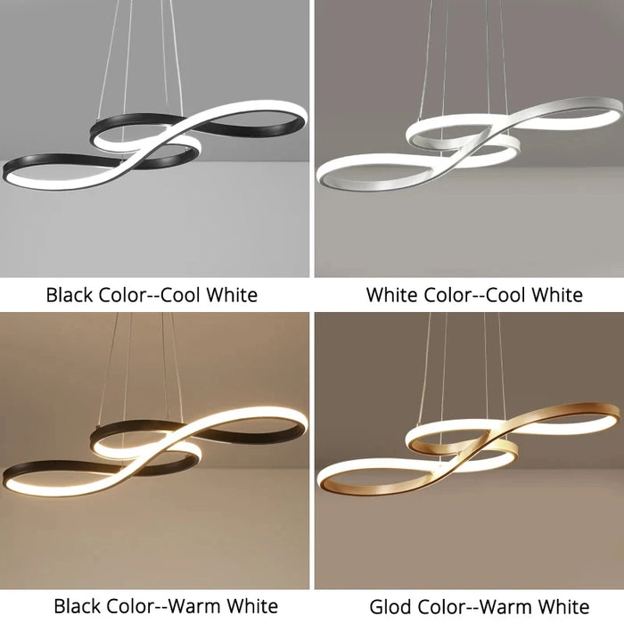 Modern LED Pendant Light – Iron Finish with Remote Dimming - Samanta Factory