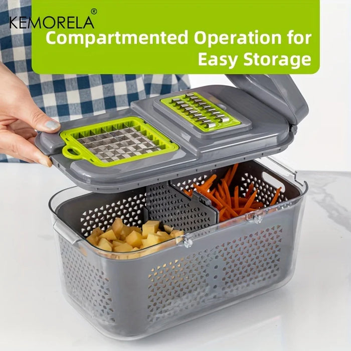 A Set Of 22-Piece Vegetable Cutter, Multifunctional Fruit Vegetable Cutter, Manual Food Grater, Container Vegetable Cutter - Samanta Factory