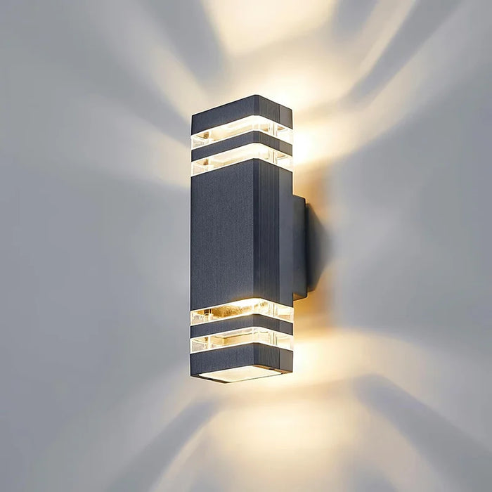 Outdoor LED wall light with up and down lighting and waterproof design