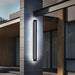 Waterproof long LED outdoor wall lamp in black for modern patio and garden lighting