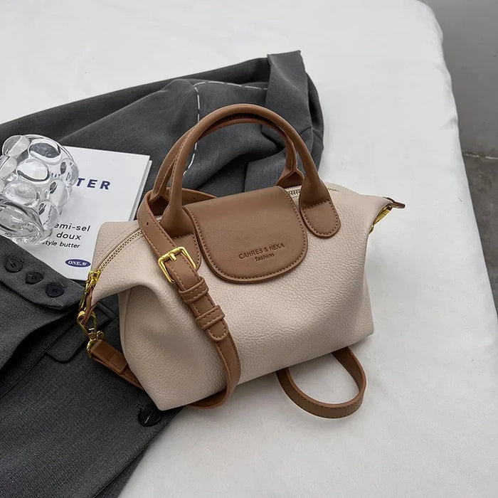 Compact Unisex Barrel-Shaped Crossbody Bag with Modern Flap Design - Samanta Factory