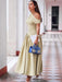 Maxi Dress – Pleated Patchwork Elegance - Samanta Factory
