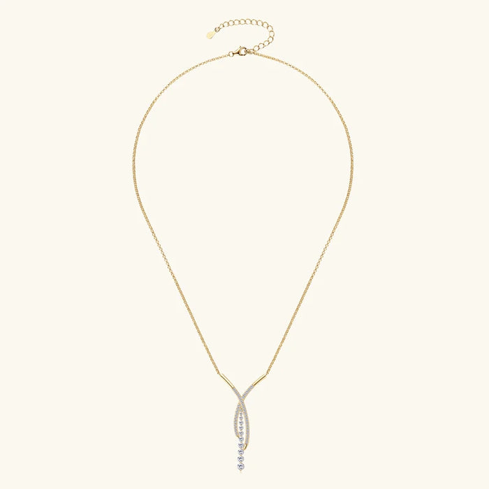 Moissanite Pendant Necklace – 2 Carat D-Color Round Solitaire