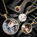 Personalized Bling Circle Necklace with Engraving – Memory Jewelry for Men & Women SF