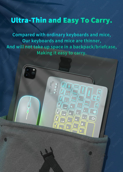 RGB Wireless Keyboard & Mouse Combo – Bluetooth & 2.4GHz for Tablet, Phone & PC Samanta Factory