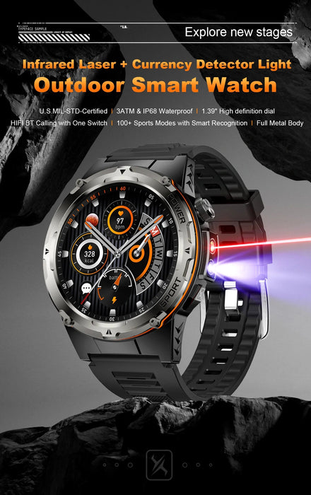 Outdoor Sports Smartwatch – 1.39″ AMOLED, GPS & Swimming Mode SF