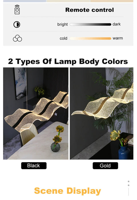 Modern LED Pendant Light – Smart Dimmable with Remote Control SF