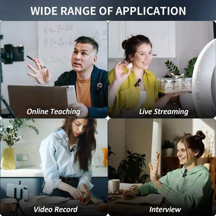 Xiaolo Wireless Lavalier Microphone – Plug & Play Mini Mic for iPhone, Android, Laptop - Samanta Factory