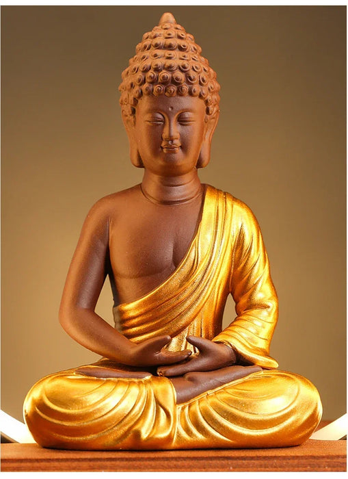 Ceramic Sakyamuni Buddha Incense Burner with LED Light - Samanta Factory