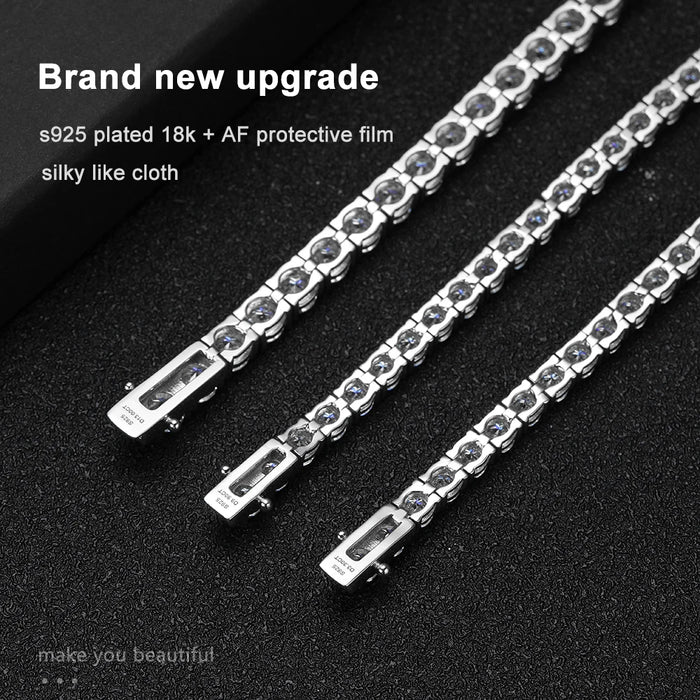 Moissanite Cuban Link Bracelet – 925 Sterling Silver with Certificate - Samanta Factory