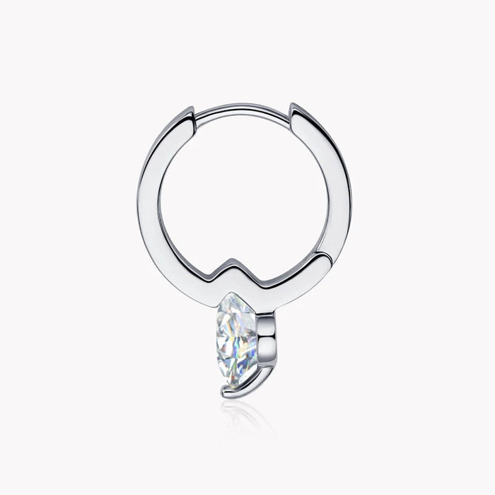 Moissanite Hoop Earrings – 1.0CT VVS1 D-E Color Sterling Silver SF