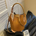 PU Leather Knitted Bucket Bag – Soft Casual Messenger Handbag for Women - Samanta Factory
