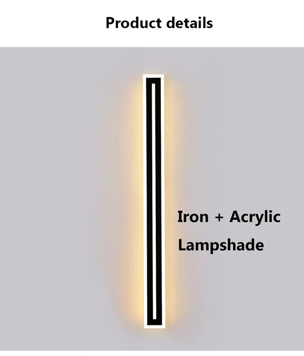 Outdoor LED Wall Light – Waterproof IP65 Long Strip Sconce for Porch & Courtyard