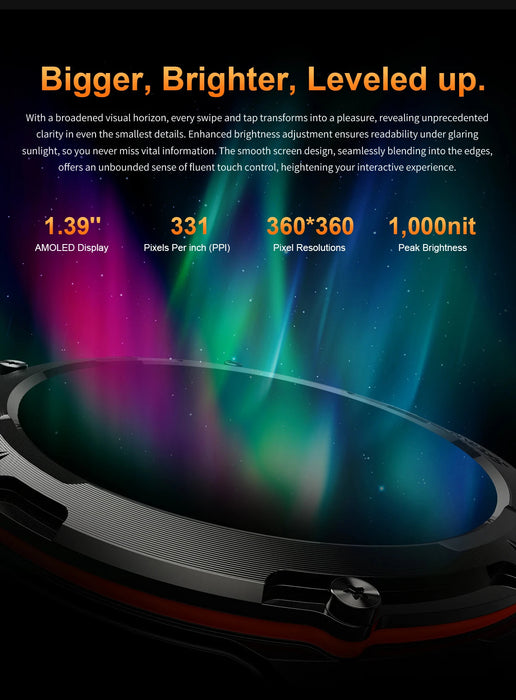 Outdoor Sports Smartwatch – 1.39″ AMOLED, GPS & Swimming Mode SF