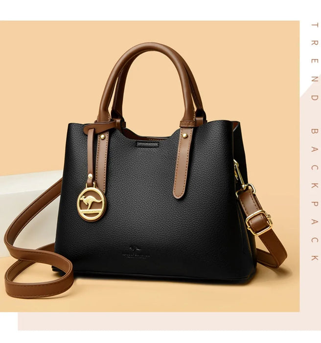 Soft PU Leather Handbag for Women – Luxury Designer Shoulder Tote - Samanta Factory