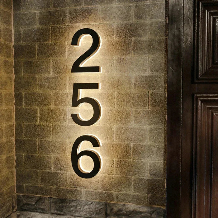 LED House Number Light – Outdoor Waterproof Illuminated Stainless Steel Address Plaque SF