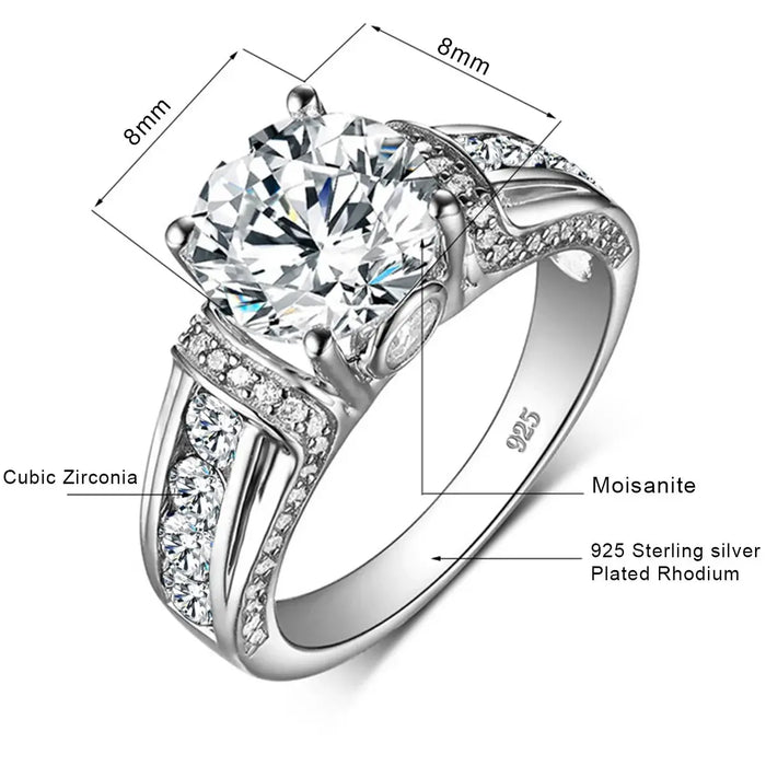 2ct Moissanite Ring – D Color VVS1 with Blue Sapphire Accent SF