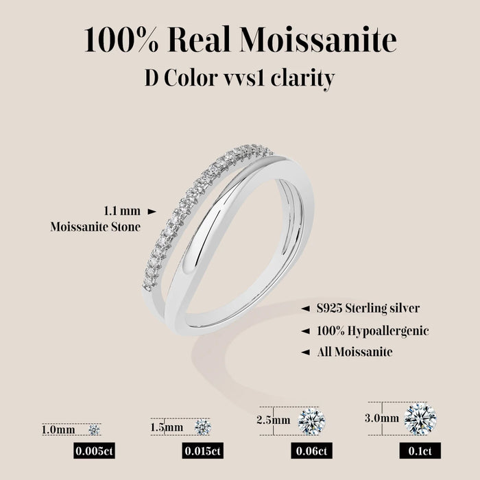 S925 Moissanite Ring – D-Color VVS1 Stone in 18K Gold Plating