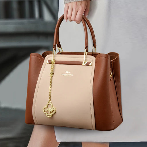 Women’s PU leather shoulder bag in solid color with interior compartments and single handle, casual tote for party and everyday use