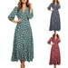 Women’s V-Neck Floral Maxi Dress – High-Waist Slit for Effortless Boho Chic - Samanta Factory