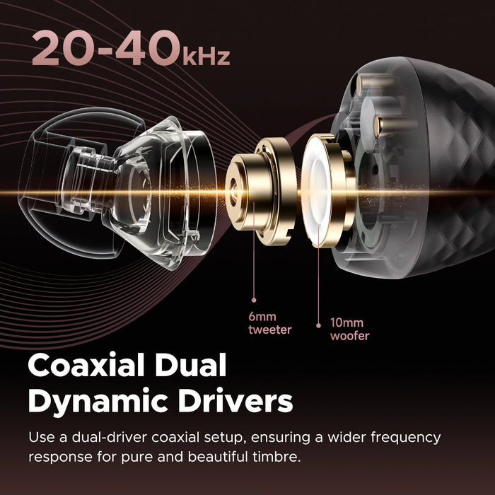 Bluetooth Earbuds – Hi-Res Dual-Driver Audio & 43-Hour Battery Life