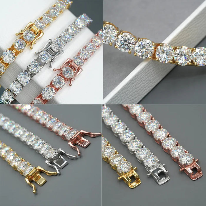 Moissanite Tennis Bracelet – Certified 925 Sterling Silver with D Color VVS1 Stones - Samanta Factory