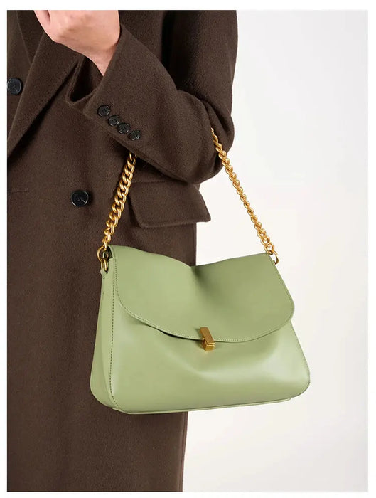 Leather Crossbody Bag - Vintage Soft Flap Style SF