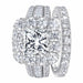 Bridal Ring Set – 7.5mm Princess Cut Cubic Zirconia SF
