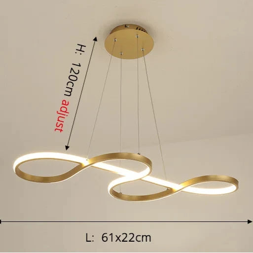 Modern LED Pendant Light – Iron Finish with Remote Dimming - Samanta Factory