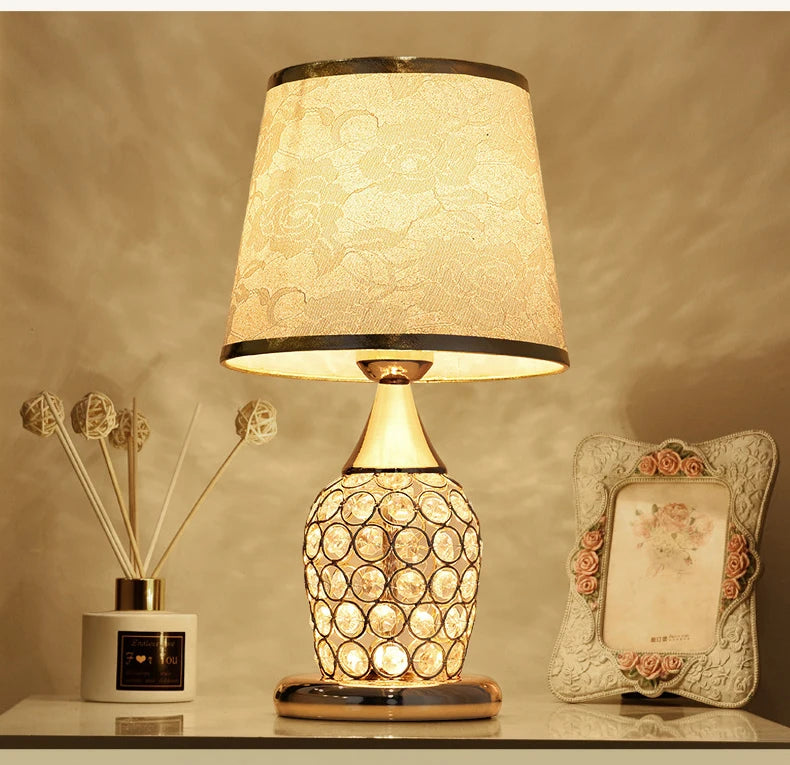 Crystal Table Lamp – Elegant Bedside Light with Polished Chrome Finish - Samanta Factory