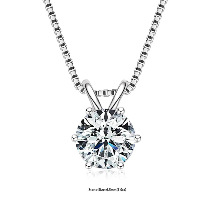 Moissanite Pendant Necklace – D-Color Round Solitaire