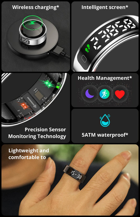 Smart Health Ring – Touchscreen Activity & Wellness Tracker SF