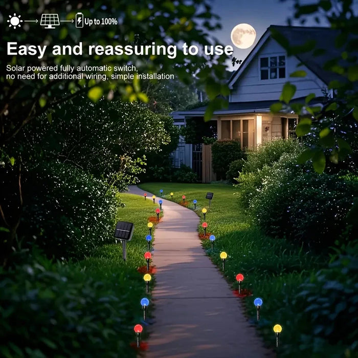 Decorative Solar-Powered LED Pathway Lights with 8 Modes and Bubble Ball Design - Samanta Factory