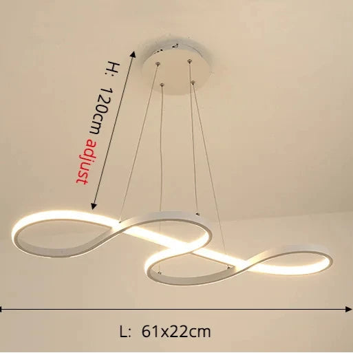 Modern LED Pendant Light – Iron Finish with Remote Dimming - Samanta Factory