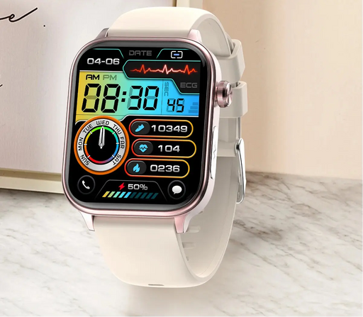 ECG health smartwatch with AMOLED display, AI voice calling, and advanced fitness tracking