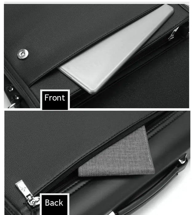 Men’s Business Briefcase – PU Leather Shoulder & Crossbody Bag SF