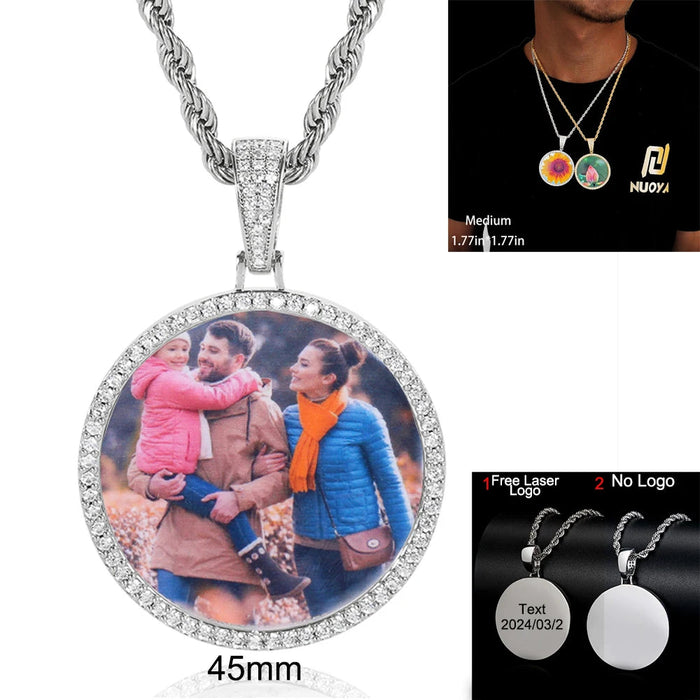Custom Photo Necklace – Personalized Medallion Picture Pendant Chain SF