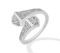Double Snake Moissanite Ring – S925 Silver Adjustable Design SF