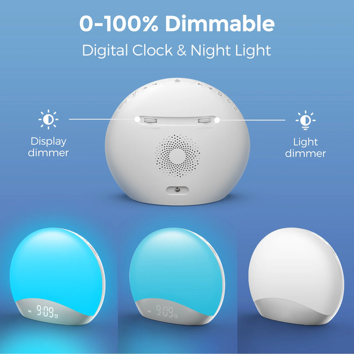 Sunrise Alarm Clock & Sound Machine – All-in-One Sleep Aid with Nature Sounds & Gentle Wake-Up Light