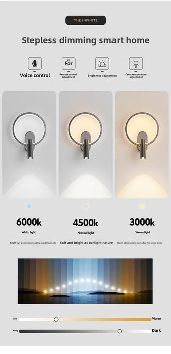 Nordic Style Rotatable Wall Lamp – 350° Adjustable Spot Light for Bedroom & Living Room Décor - Samanta Factory