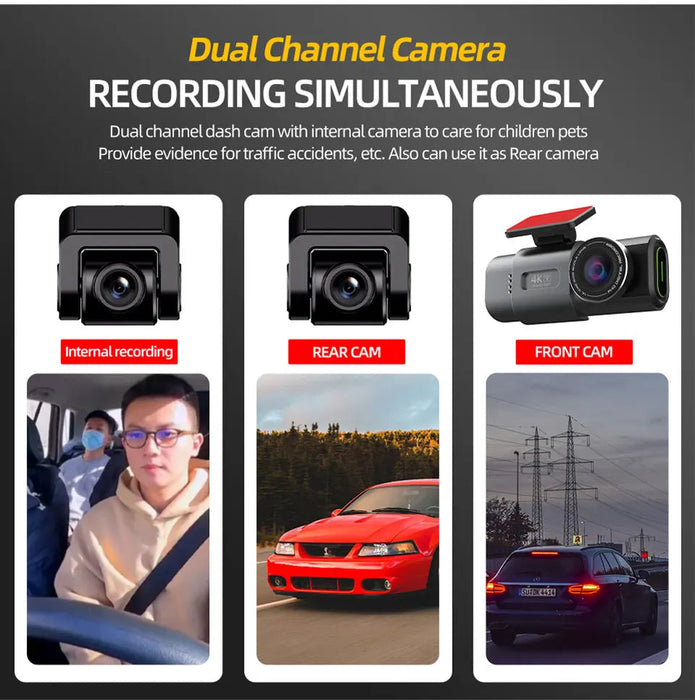 4K Dual Dash Cam – Ultra-Clear Front & Rear Recording Samanta Factory