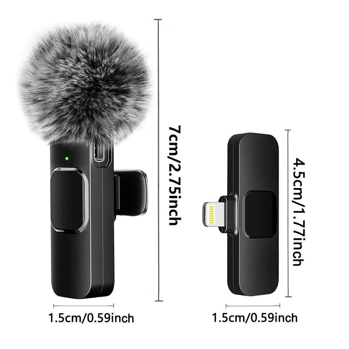Xiaolo Wireless Lavalier Microphone – Plug & Play Mini Mic for iPhone, Android, Laptop - Samanta Factory