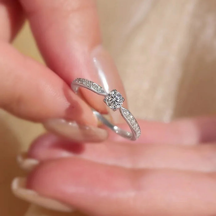 Moissanite Bridal Ring Set – D Color VVS1 Diamond-Tested Shine