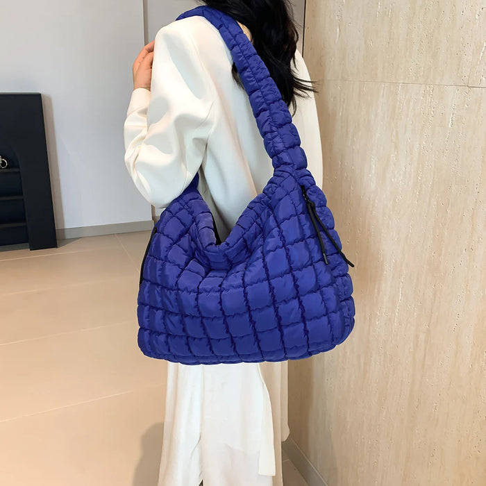 Women’s Puffer Shoulder Bag – Fashion Bubble Tote with Large Capacity