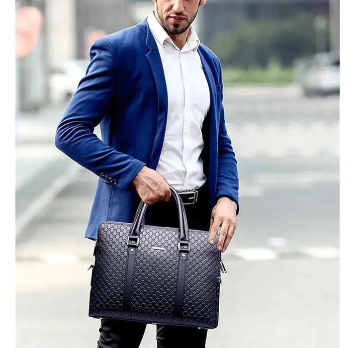 Men’s Laptop Briefcase – Double-Layer Business Shoulder Bag