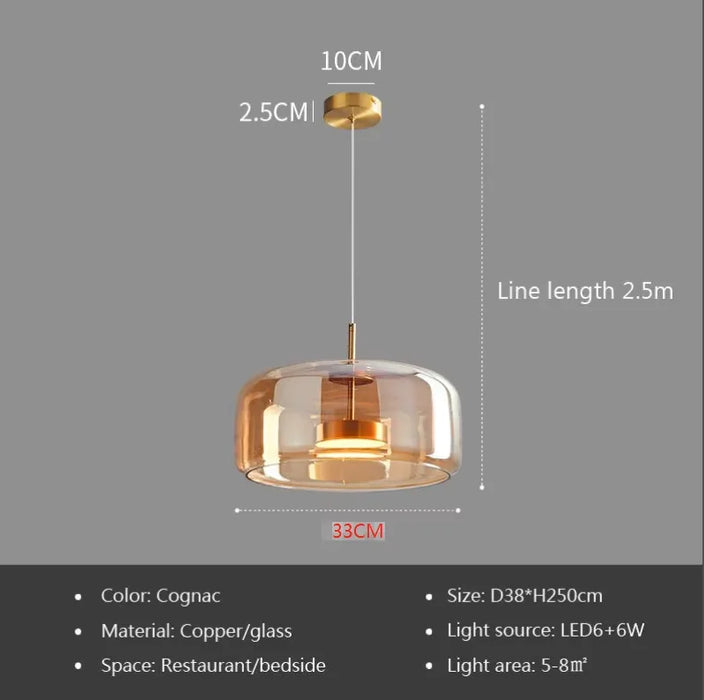 Pendant Light – Nordic Glass Design with Adjustable Height & Warm LED Illumination - Samanta Factory
