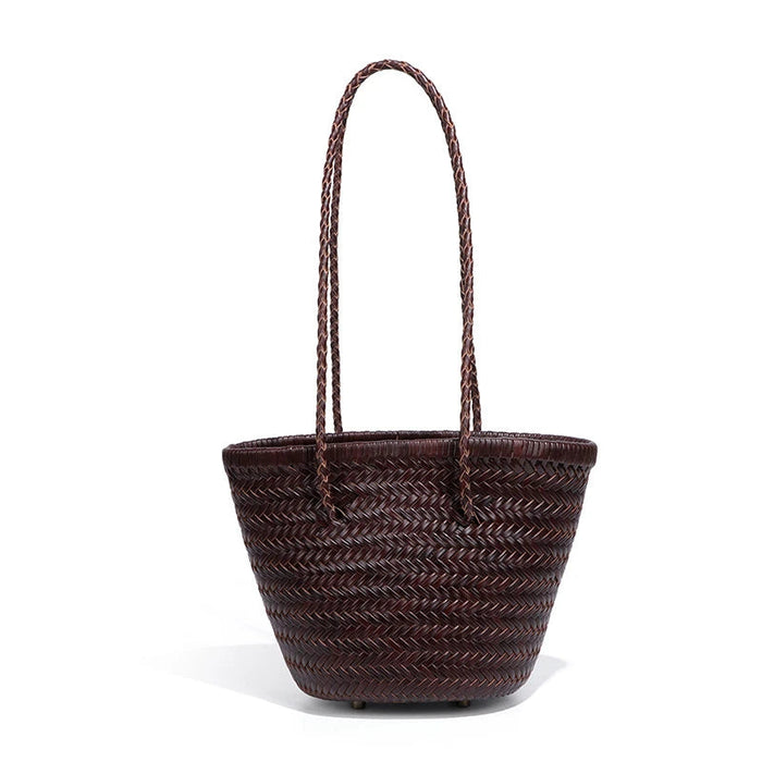 Hand-Woven Tote Bag – French Style Basket Shoulder Bag SF