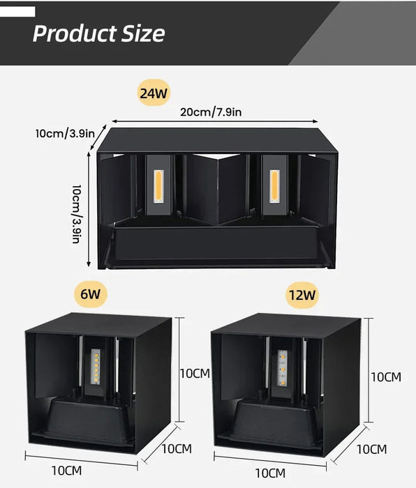 Outdoor LED Wall Light – Adjustable Beam IP65 Waterproof SF